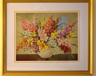 framed art, flowers