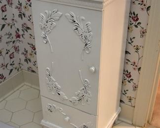 bathroom storage cabinet, white