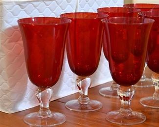 Pigeon Blood Ruby Red Glasses (12/set of 12)