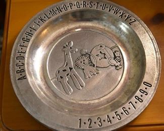 children's plate with letters and numbers, 2/pair