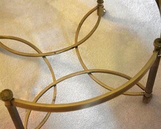 brass and glass coffee table 