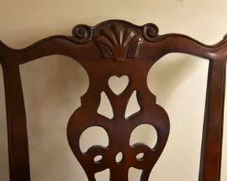 dining table, with band surround, with 8/eight chairs and a leaf (chair detail)