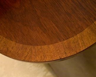 dining table, with band surround, with 8/eight chairs and a leaf (top detail)