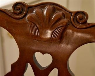 dining table, with band surround, with 8/eight chairs and a leaf (chair detail)