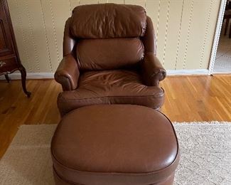 Ethan Allen leather chair & ottoman