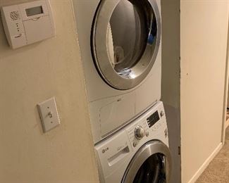 LG Washer and LG Dryer  (sold separately, can be placed free standing or on a pedestal or on top of each other)