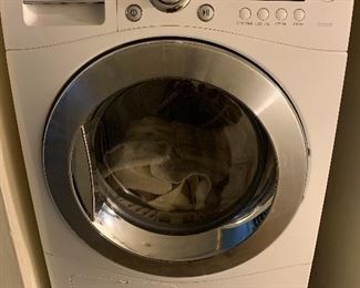 LG Washer and LG Dryer  (Dryer steam dry capable, sold separately, can be placed free standing or on a pedestal or on top of each other)