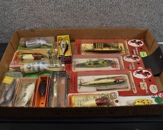 Flat of Fishing Lures | Smithwick, DareDevil, Rapala | Coors Light, Hertz, Coors Logo Lures