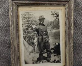 Vintage Framed Fisherman Picture | 9.75"x7.75"