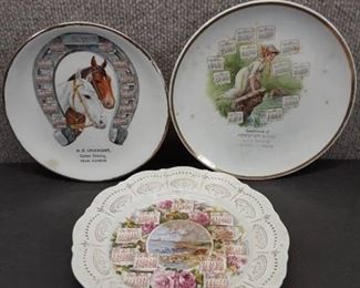 Vintage Lot of 3 Calendar Plates | Semi Porcelain | Various