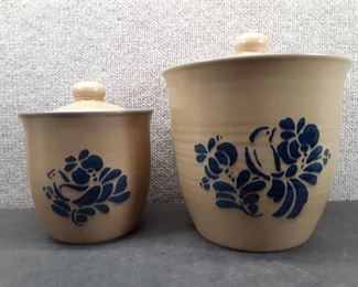 Lot of 2 1 1/2 Qt. Canister and 3 Qt. Canister | Pfaltzgraff | 7"x6.5" and 9"x8"