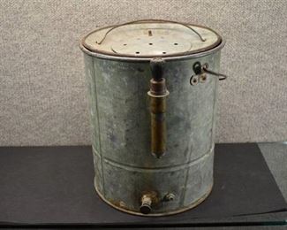 Vintage Galvanized Minnow Bucket | Very Unusual Pump System - Cool Piece