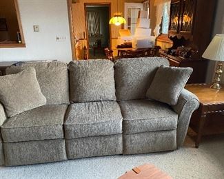 La-Z-Boy double recliner sofa, tan color