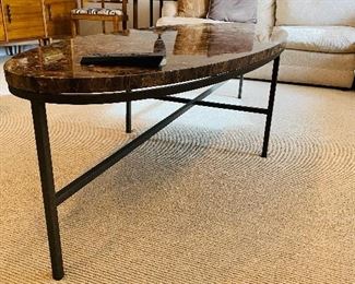 $425
LONG OVAL MARBLE TOP COFFEE TABLE WITH METAL BASE BY BAKER FURNITURE
72”L x 26.5”W x 18.5”H
