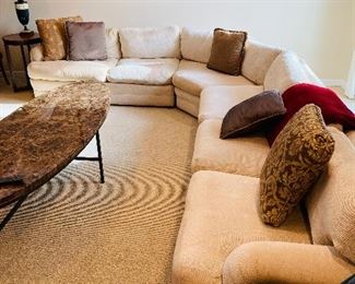 $200
UPHOLSTERED CREAM / TAN SECTIONAL SOFA
RIGHT SIDE 95”L x 35”D x 26”H
LEFT SIDE 136”L x 35”D x 26”H