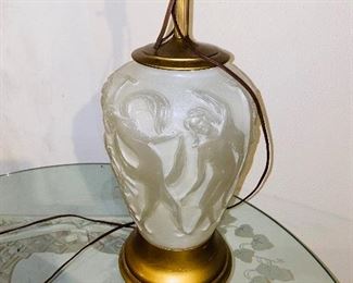 $60
DANCING NUDE WOMEN GLASS LAMP WITH BRASS
34”H
