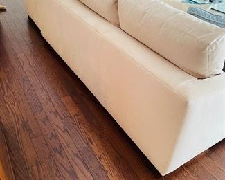 $850
VANGUARD FURNITURE SOFT CREAM VELVET FABRIC WITH DUCK FEATHER / DUCK DOWN FILLED CUSHIONS
LEFT SIDE LOUNGER SECTIONAL SOFA
120”L x 68”W x 35”H