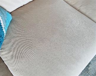 $850
VANGUARD FURNITURE SOFT CREAM VELVET FABRIC WITH DUCK FEATHER / DUCK DOWN FILLED CUSHIONS
LEFT SIDE LOUNGER SECTIONAL SOFA
120”L x 68”W x 35”H