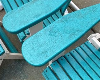 $250
BERLIN GARDENS ADIRONDACK CHAIRS WITH FOOTRESTS AND SMALL TABLE