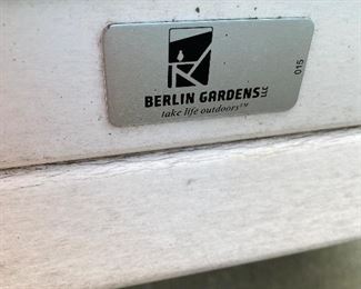 $250
BERLIN GARDENS ADIRONDACK CHAIRS WITH FOOTRESTS AND SMALL TABLE