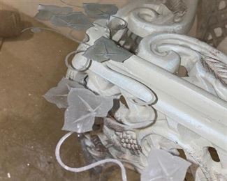 $120
WROUGHT IRON BASE WITH ETCHED GLASS TOP TABLE
38”DIA x 29”H