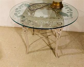 $120
WROUGHT IRON BASE WITH ETCHED GLASS TOP TABLE
38”DIA x 29”H