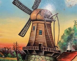 $200
BEAUTIFUL COLORFUL WINDMILL BY THE POND OIL ON WOODEN BOARD PAINTING BY “ NATHAN SALZMAN”
32.75”L x 24.75”W