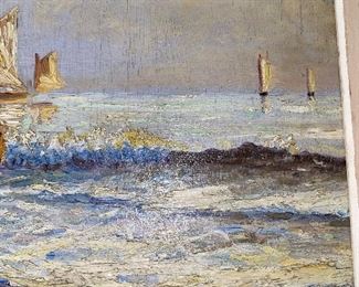 $250
ANTIQUE OIL ON WOOD NAUTICAL SCENE PAINTING BY “P. GODAR” 1937
29.5”L x 20.5”H