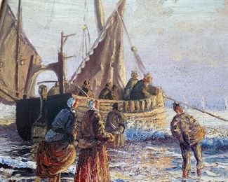 $250
ANTIQUE OIL ON WOOD NAUTICAL SCENE PAINTING BY “P. GODAR” 1937
29.5”L x 20.5”H