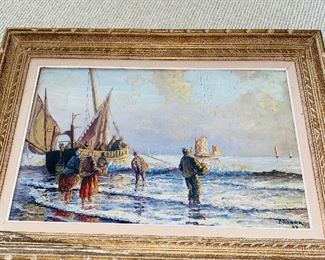 $250
ANTIQUE OIL ON WOOD NAUTICAL SCENE PAINTING BY “P. GODAR” 1937
29.5”L x 20.5”H