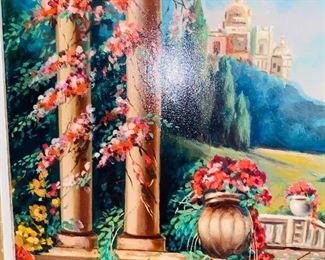 $200
BEAUTIFUL COLORFUL FLORAL POND WITH SWAN OIL ON WOOD PAINTING BY “ NATHAN SALZMAN”
32.75”L x 24.75”W