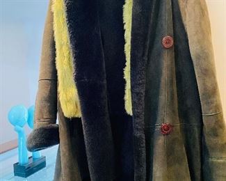 $150 GREEN DENMAX SHEARLING COAT