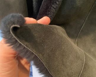 $150 GREEN DENMAX SHEARLING COAT