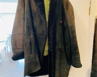 $150 GREEN DENMAX SHEARLING COAT