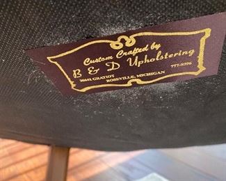 $75
VINTAGE PALE BLUE FABRIC WITH BUTTERFLIES UPHOLSTERED CHAIR
24”W x 23”D x 34”H