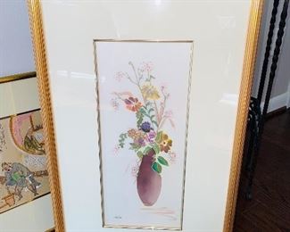 $75
GOLD FRAME / PAINTED ON SILK FLORAL BOUQUET