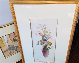 $75
GOLD FRAME / PAINTED ON SILK FLORAL BOUQUET
