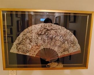 Belgian Lace Fan in Shadow Box Frame