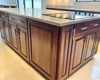 Kitchen Island section A includes GE profile range top