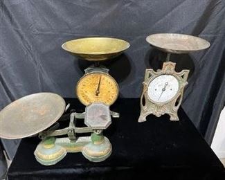 Set of three antique iron scales.  Priced at $80.00