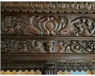 Antique renaissance cabinet detail.  Priced at $4500