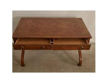 Baker  Regency  burl wood writing desk.  Priced at $1200