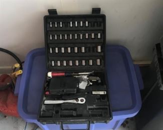 Tool case with socket set.