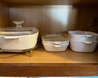 Corning Ware cookware in assorted sizes. Others no shown.