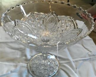 Lovely stemmed bowl. Makes a wonderful candy dish or for a floral display.
