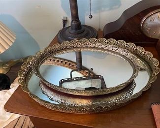 Vintage Mirrored Vanity Trays