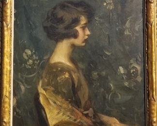 Irving Wiles likely Consuelo Vanderbilt portrait ex William Merritt Chase, museum exhibited portrait painting.