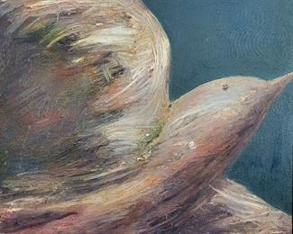 Lev Tabenkin Russian Non-Conformist artist large bird oil