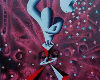Huge Mark Kostabi painting