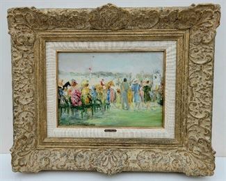 Gabriel Spat Paris Longchamps horse racing oil